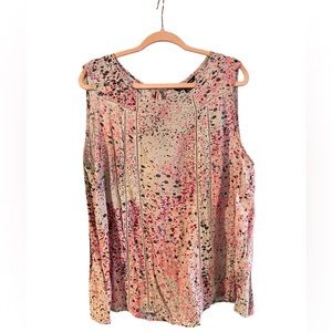 Zac & Rachel Paint Splattered Sleeveless Blouse